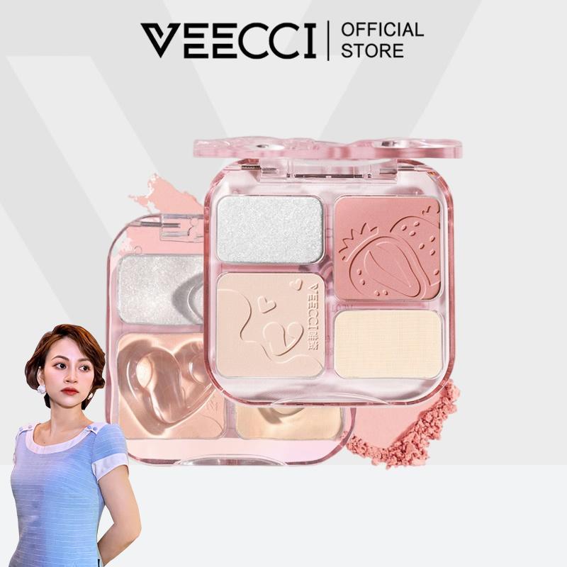 【MAI TRỊNH VEECCI Tạo Khối Highlight Phấn Má Hồng bắt sáng 4trong1 Sắc Tông Nude Tự Nhiên 9g