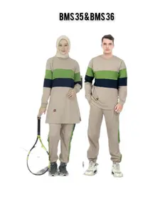 Setelan Kaos Baju Olahraga Couple Pria Wanita Muslim Kekinian Setelan Seragam Senam Gerakjalan Gowes Jogging