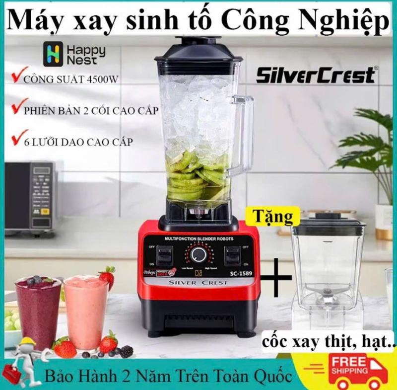 Máy Xay Sinh Tố Đa Năng KAW SILVER CREST SC-1589 Máy Xay Công Nghiệp 2 Cối Xay Công Suất 5500W