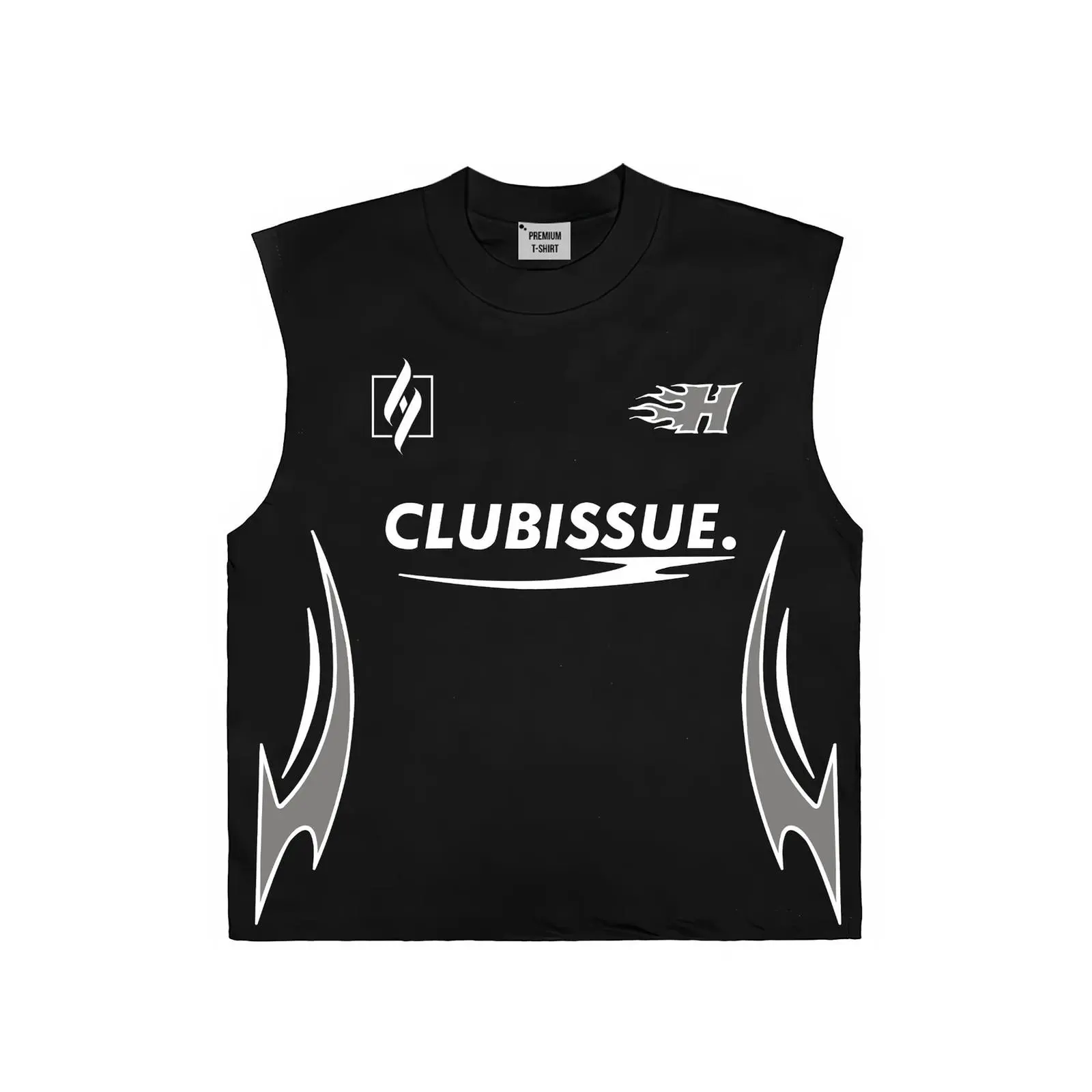 Kaos SInglet Built Up Clubissue Cotton Combed 24s kaos Lekbong Tanktop pria wanita keren nyaman unisex kaos lekbong tanktop dewasa Kekinian - Hitam, M