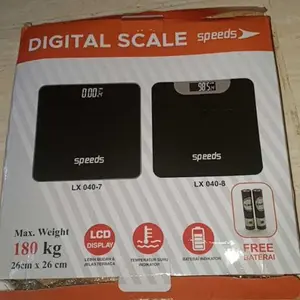 Timbangan Badan Digital 180kg scale kaca Berat  Mini  Max Original SPEEDS 040-7