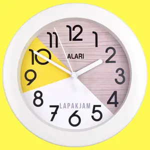 Jam Dinding Analog Minimalis Hiasan Kamar Minimalis Murah Besar AL1210-805 Abu Lucu