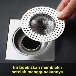 Saringan pembuangan sampah rambut kamar mandi, wastafel, saluran pembuangan lantai, saringan stainless steel, penutup anti serangga dan anti sumbatan.