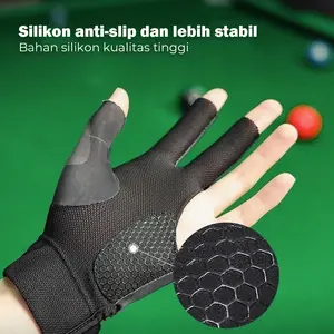 SARUNG TANGAN BILIAR ANTI SELIP SARUNG TANGAN BILIAR JARI TERBUKA SARUNG TANGAN BILLIARD HITAM POLOS HARGA GROSIR