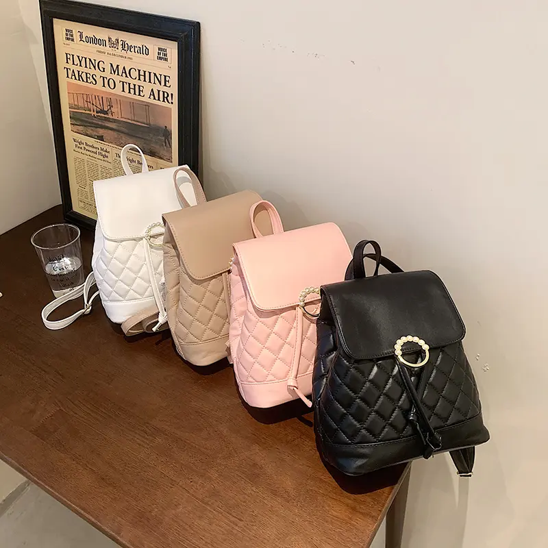 Tas Ransel Wanita Kulit PU Backpack Fashion Korea Tas Wanita Serut