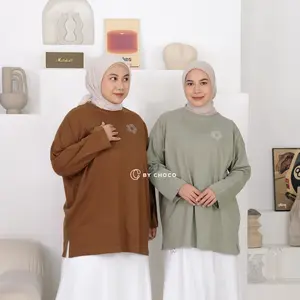 by Choco - Haerin Tshirt Basic Atasan Oversize Kaos Katun Big Size Jumbo