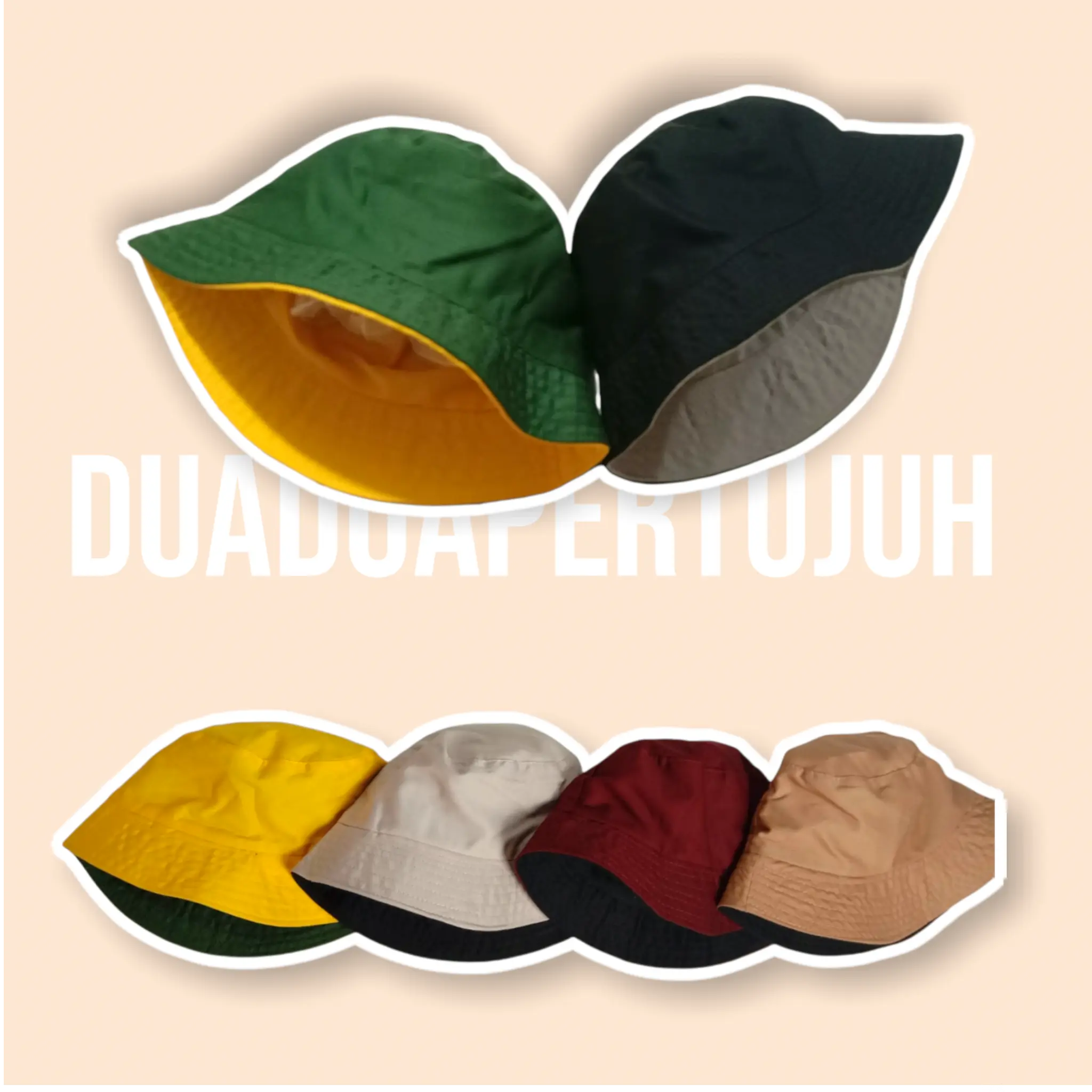 BUCKET POLOS BOLAK BALIK BUCKET POLOS WANITA PRIA