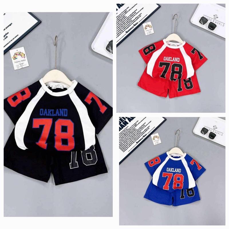  {Combo 3 bộ} Đồ bộ thể thao cộc tay bé trai đủ sz từ 6-18kg chất thun lạnh mềm mát 