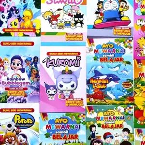 buku mewarnai anak karakter  ichikids bisa pilih TK PAUD SD Books