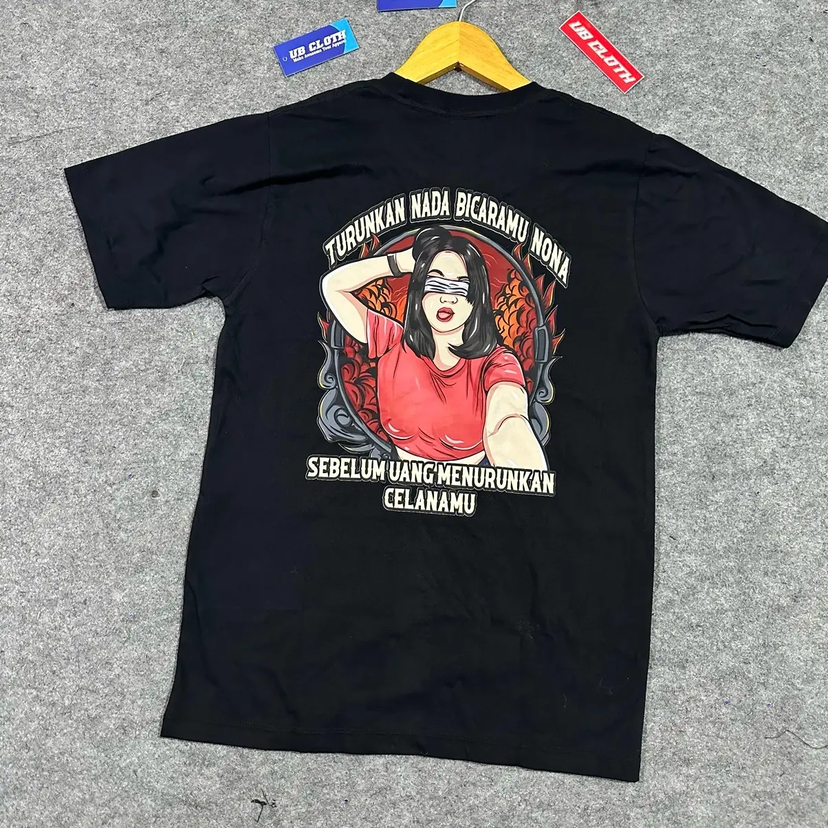 Kaos Turunkan Nada Bicaramu Nona Cotton Combed 24s