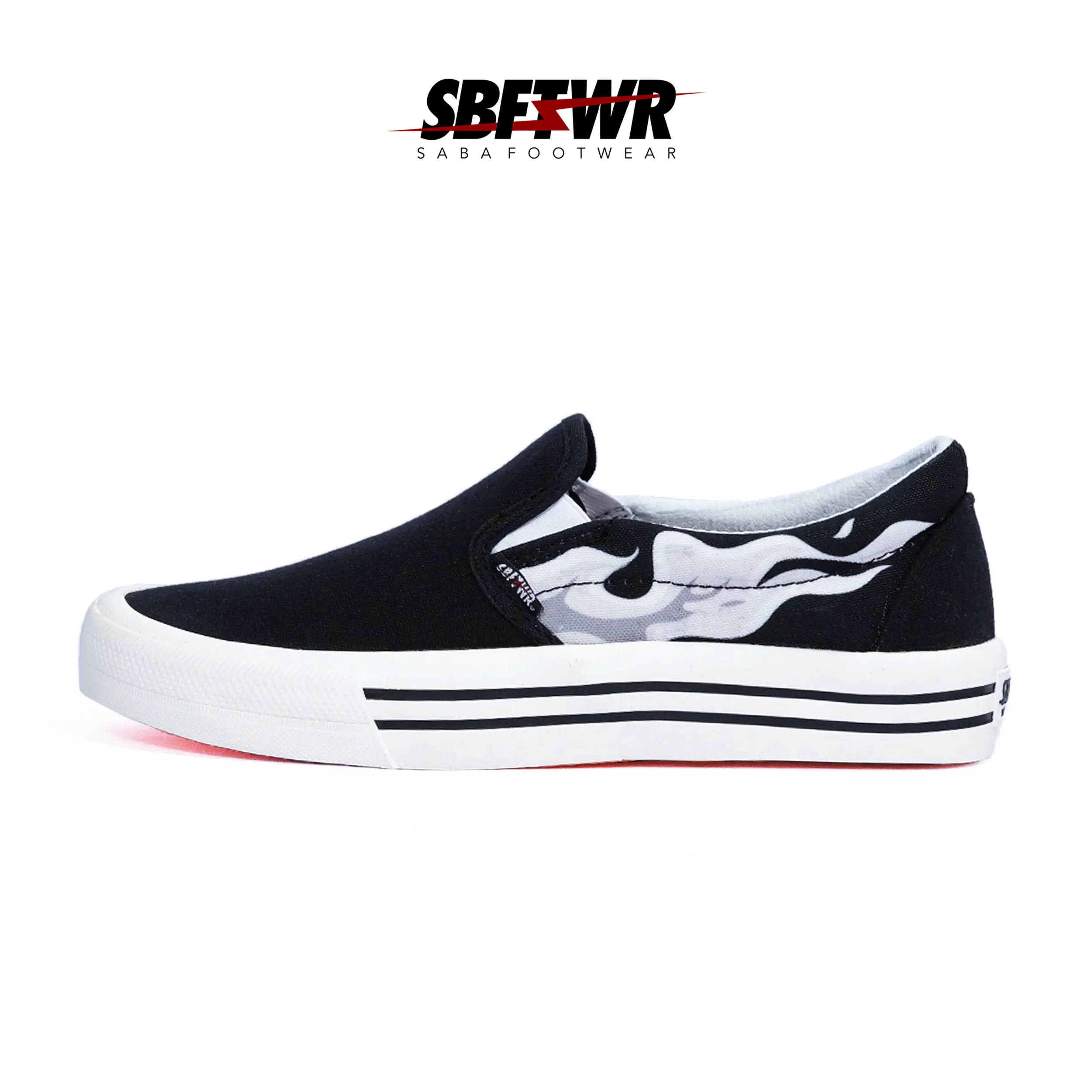 SABA White Flame Slip on - Sepatu Sneakers  Shoes Casual Pria Wanita