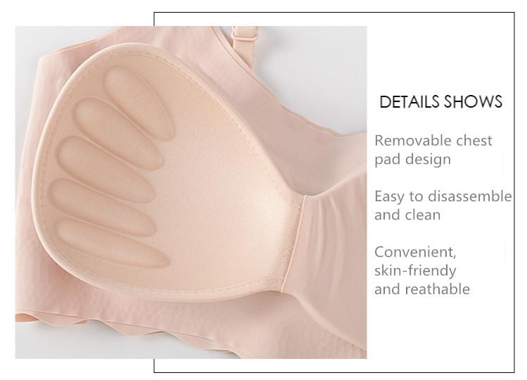 Product Introduction of Seamless Bra Set  Lingerie Bralette Wireless Plus Size Ice Silk Padded Top Sexy Women Bralet Comfortable 5