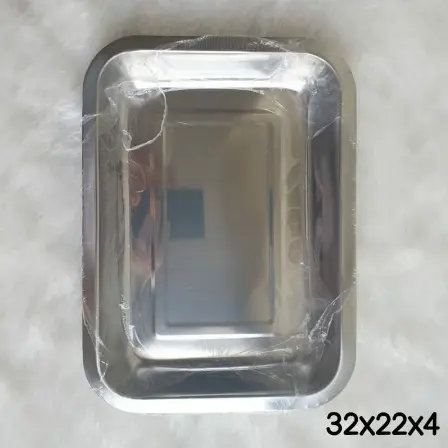 BB7 - Nampan Stainless Persegi / Nampan Baki Stainless Ukuran 32cmx22cm 0
