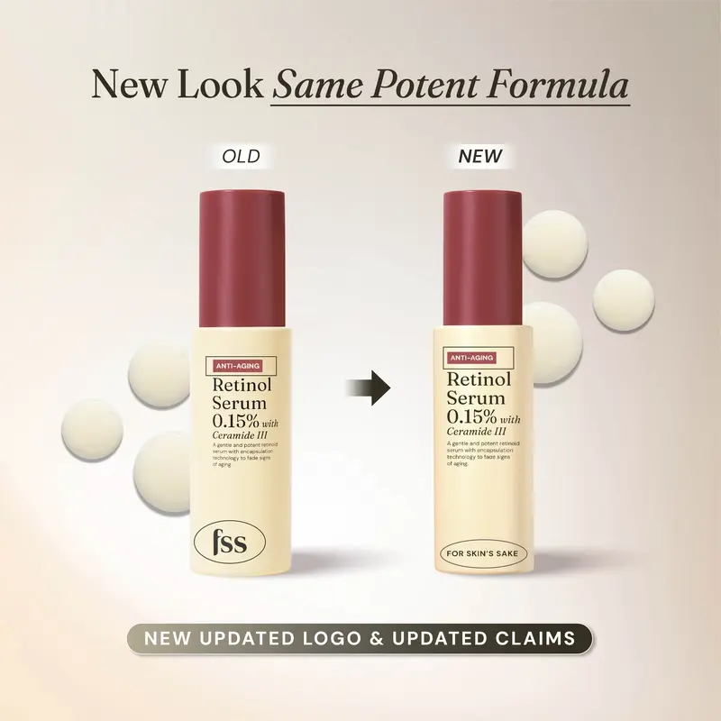 For Skin's Sake FSS Retinol Serum 0.15% Membantu Memudarkan Garis Halus Memudarkan Tanda Penuaan with Ceramide III Perawatan Kerutan Remaja Mengencangkan Mencerahkan anti Aging 5