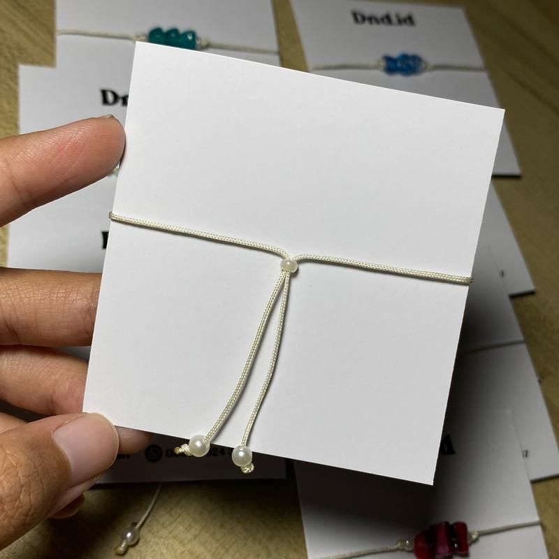 Gelang Serut Tali Giok Warna Ivory Manik Batu Elegan 2
