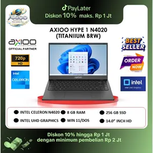 LAPTOP PELAJAR MURAH AXIOO HYPE 10 N4020 | 8GB 256GB | WINDOWS/DOS | 14.0 INCH | TITANUM BRW