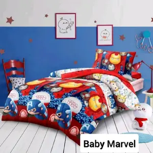 Bedcover Set Motif MARVEL Super Hero Karakter Anak Laki-Laki Lengkap Selimut & Sprei Set Ukuran Single / Queen / King / 120 / 160 / 180