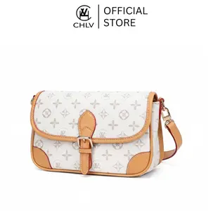 CHLV Tas Selempang Wanita Slingbag Loona Medium Casual Elegant Terbaru Korean Style Crossbody Bag Multifungsi Monogram 825 Kulit