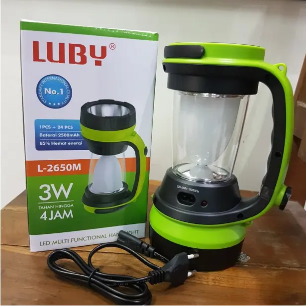 Luby Senter Lampu Emergency Handlight 3W LED 2500mAh L-2650M L2650 4