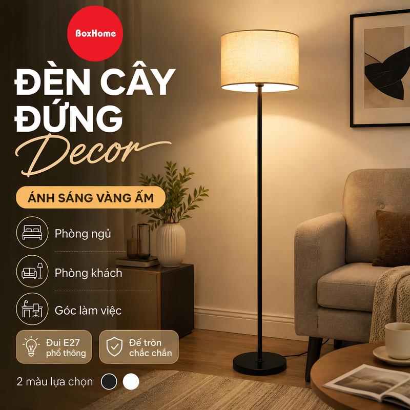 Đèn Cây Đứng Decor Phòng Khách/Ngủ - Đèn Phong Cách Châu Âu Sang Trọng, Hiện Đại - Trang Trí Nhà Cửa - D5 | BoxHome Decor - Thế Giới Đèn