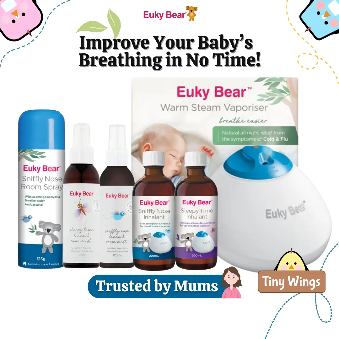Euky Bear Sniffly Nose Room Spray (Freshen Room + Kills Germs) |  Sniffly Nose Inhalant | Sleepy Time Inhalant | Warm Steam Vaporiser | Sleepy Room Mist