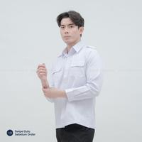 Gambar Primaragam Baju Pdh Putih Pria Panjang Seragam Kemeja Dinas Pdl Pns Asn Smk Sma Pilot Paskibra Laki Laki Wanita Unisex - UNISEX, XS dari primaragam Kab. Bandung 1 Tokopedia