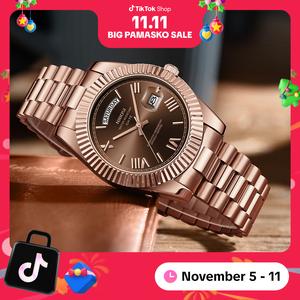 NIBOSI Men's Fashion Watch - Trendy Stainless Steel Strap with Smooth Crown, Colorful Dial, Quartz Movement Wristwatch