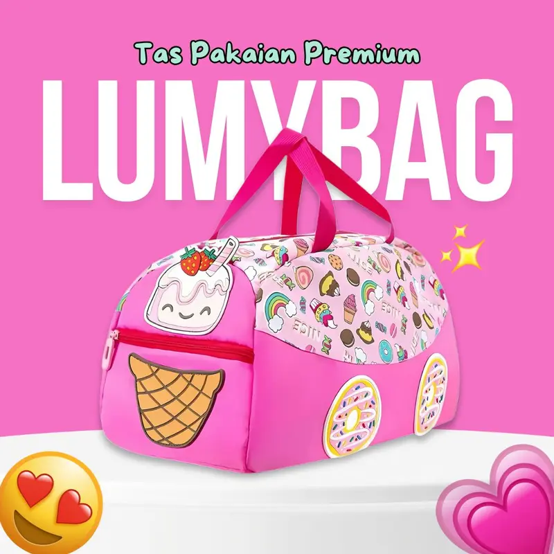 [RA.ID] LumyBag - Tas Pakaian Untuk Travelling Anak Bahan Premium Anti Air Motif Karakter Dinosaurus Unicorn 4