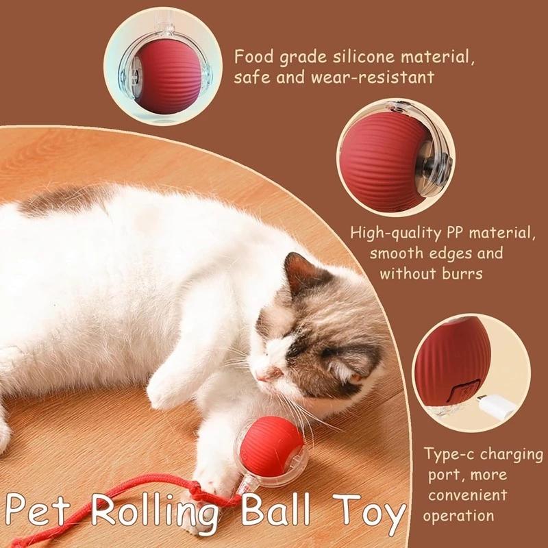 Product Introduction of Rolling Cat Toys Ball Interactive Pet Toys Automatic Self Moving Cat Indoor Toy Self-Entertainment 32