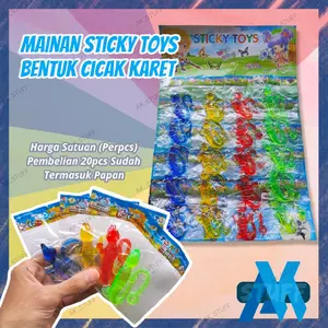 Cicak Karet Lengket Sticky Toys Ular Karet Ulat Daun Karet Mainan Murah Mainan Eceran Mainan
