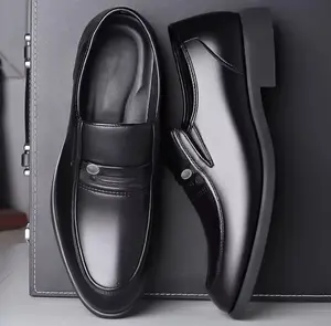 Sepatu Pantofel Oxford Pria Kulit Hitam Polos Model Slop Kantor Kerja Shoes