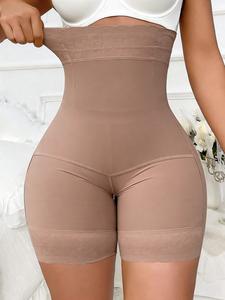 1 unidad de shorts moldeadores para mujer de cintura alta con ribete de encaje, fajas, ropa moldeadora colombiana, shorts transpirables que levantan glúteos, braga de alta compresión, ideal para yoga y entrenamientos.
