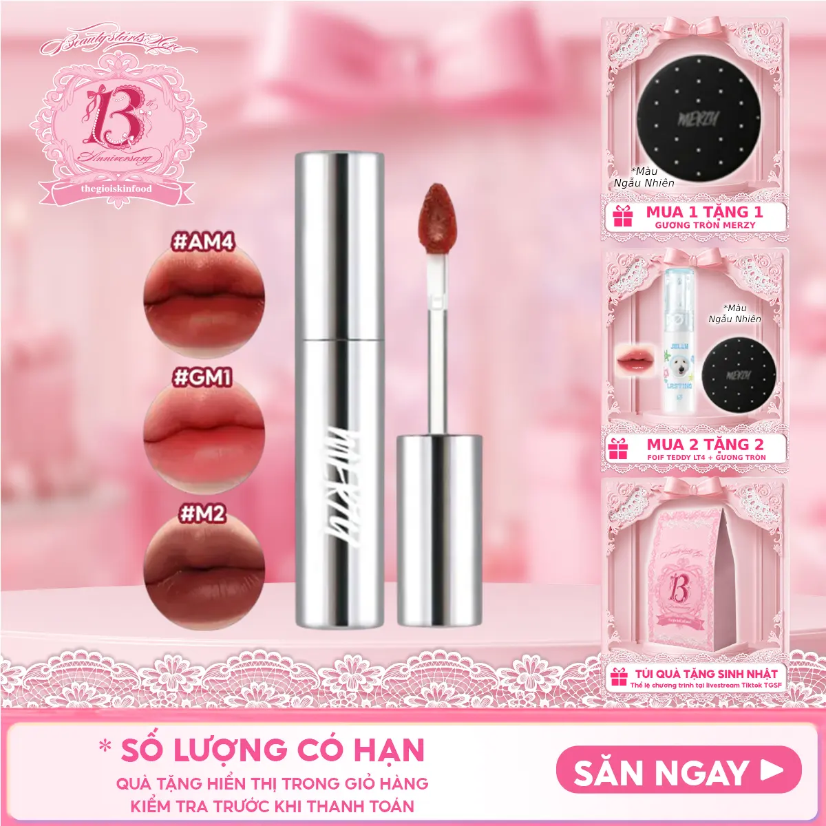 [GLAM EDITION] Son Kem Lì Trang Điểm Merzy The Glam Mellow Tint 4g Cosmetic Nữ Women Mỹ Phẩm | Thegioiskinfood tgsf