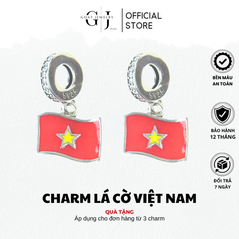  Hạt Charm Trang Trí Vòng Tay Biểu Tượng Lá Cờ Tổ Quốc Việt Nam Charm Vừa Các Mẫu Vòng Tay Mix Charm Trang Trí Hình Lá Cờ Đỏ Sao Vàng Việt Nam 