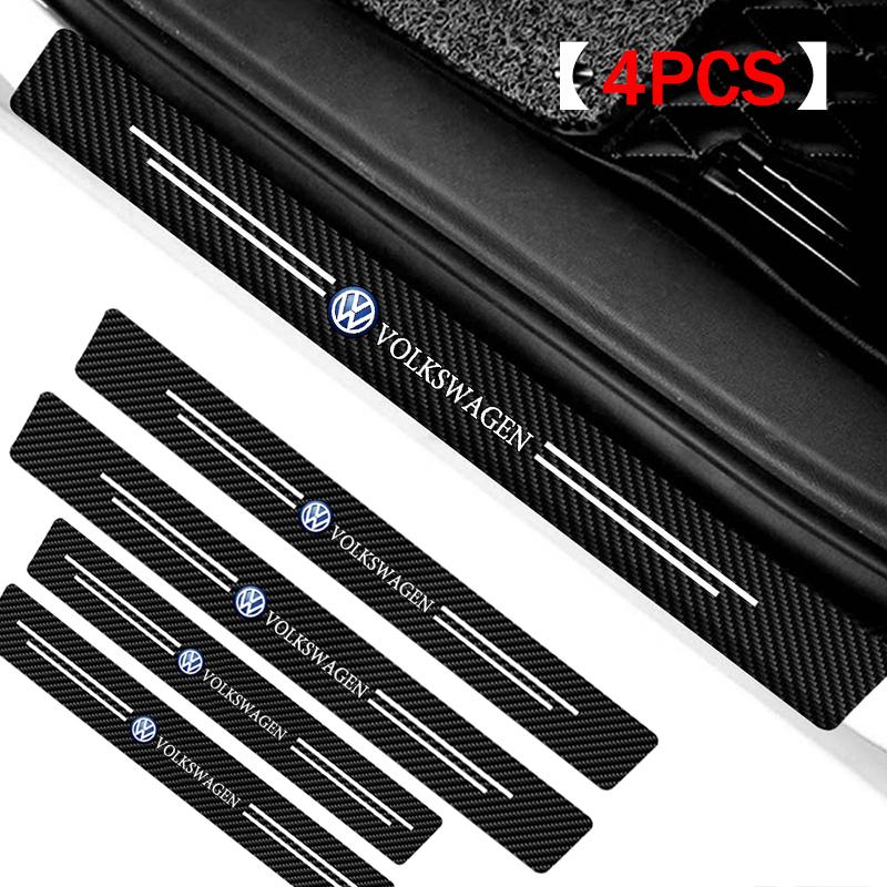Product Introduction of Suitable for Volkswagen Passat Tiguan Golf Tourrag Lavida Car Door Sill Sticker Anti-Scratch Carbon Fiber leather Sticker Trunk Protector Stickers 10