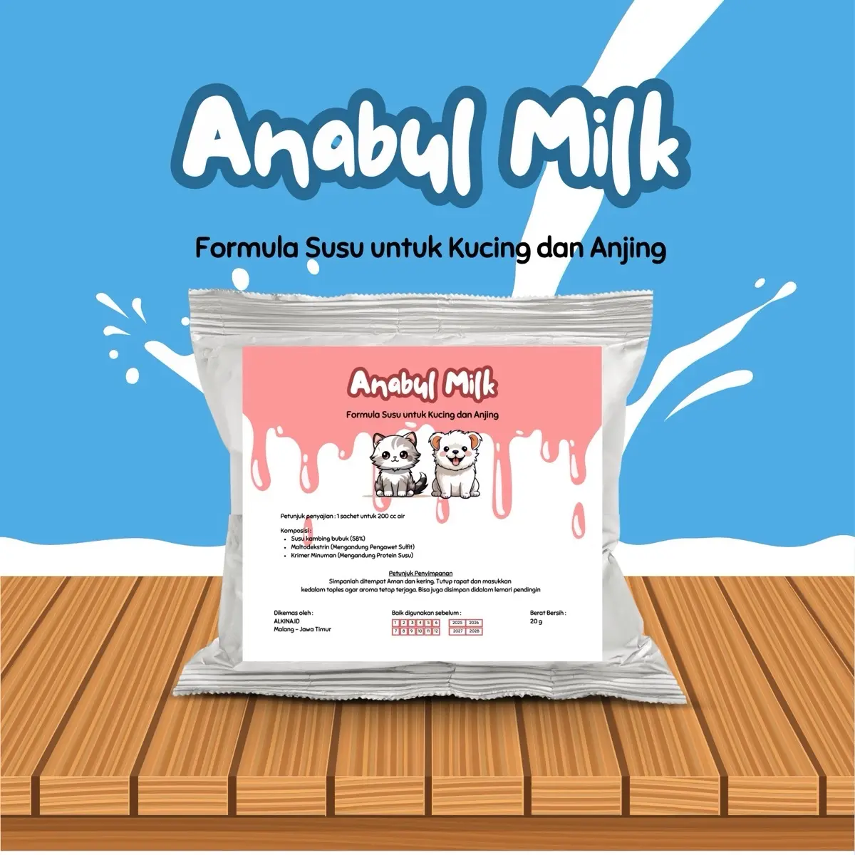 Anabul Milk | Pengganti Susu untuk Kucing dan Anjing | Susu Kucing | Susu Anjing | Milk Replacer