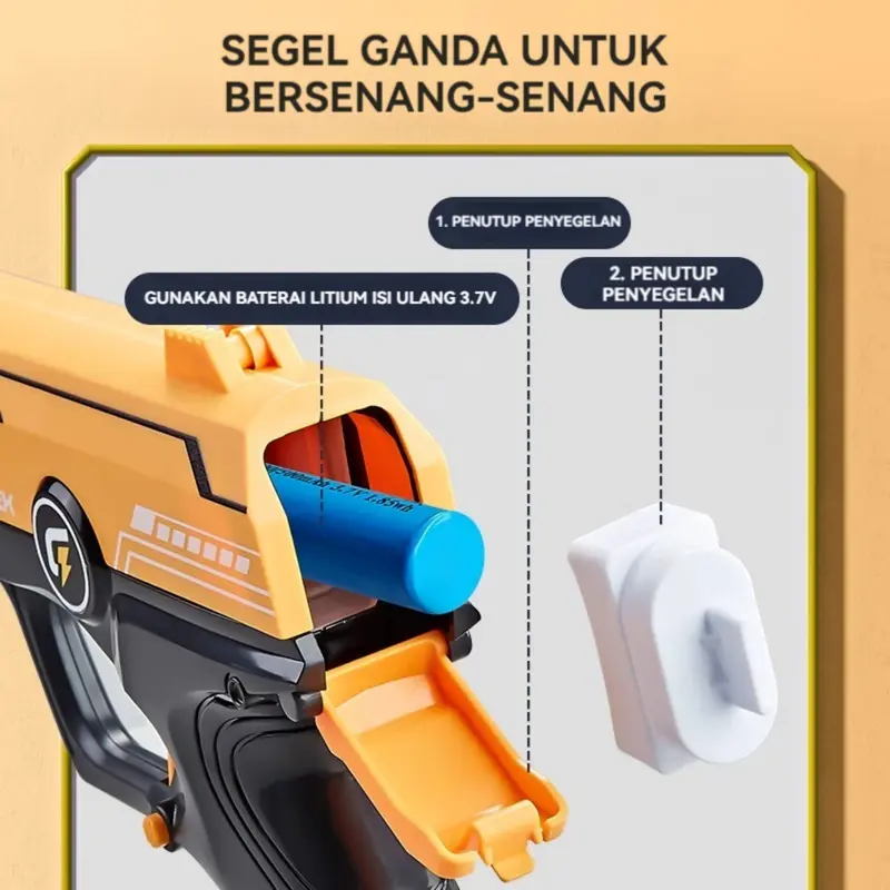 【COD】COOLFOX TOYS Mainan Penyiram Listrik Terus Menerus Anak-anak Glock Water Sepenuhnya Otomatis 4