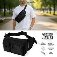 Gambar Peonia Calandiva JASPER Water Resistant  Tas Selempang Pinggang Dada Punggung  Pria Wanita Unisex Premium Sling Bag Waist  Gowes Sepeda Outdoor Sekolah Kuliah Kantor Kerja Anak Remaja Cowok Cewek Travel Casual Crossbody Style - FULL BLACK  dari PNA by Peonia Kota Bekasi 1 Tokopedia