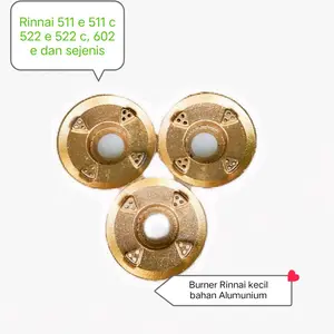 Rinnai Burner Kompor Gas Aloy Alumunium Tahan Panas Cocok untuk Rinnai 511c 511e 522e 522c 602e Tinggi 2cm Lebar 7cm Bahan Aloy Awet dan Tahan Panas
