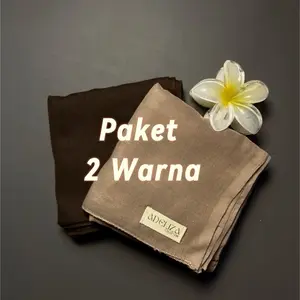 Paket Bundling 2 Warna Adeliza Hijab Paris Jadul Ori. Hijab Segi Empat 110x110 cm Bahan Katun Paris.