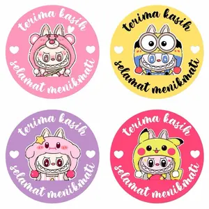 Stiker Thank You Ukuran 2,5cm Isi 100 Pcs Kualitas Kertas Baik untuk Label Kantor dan Hadiah Spesial Termurah Kediri Terima Kasih Selamat Menikmati Bukan Roll