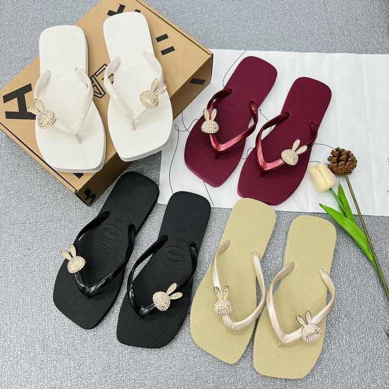 San San Dép CHAM THỎ MIN Đính Đá, Dép Kẹp Xỏ Ngón Du Lịch Nữ DéP GiàY Shoes