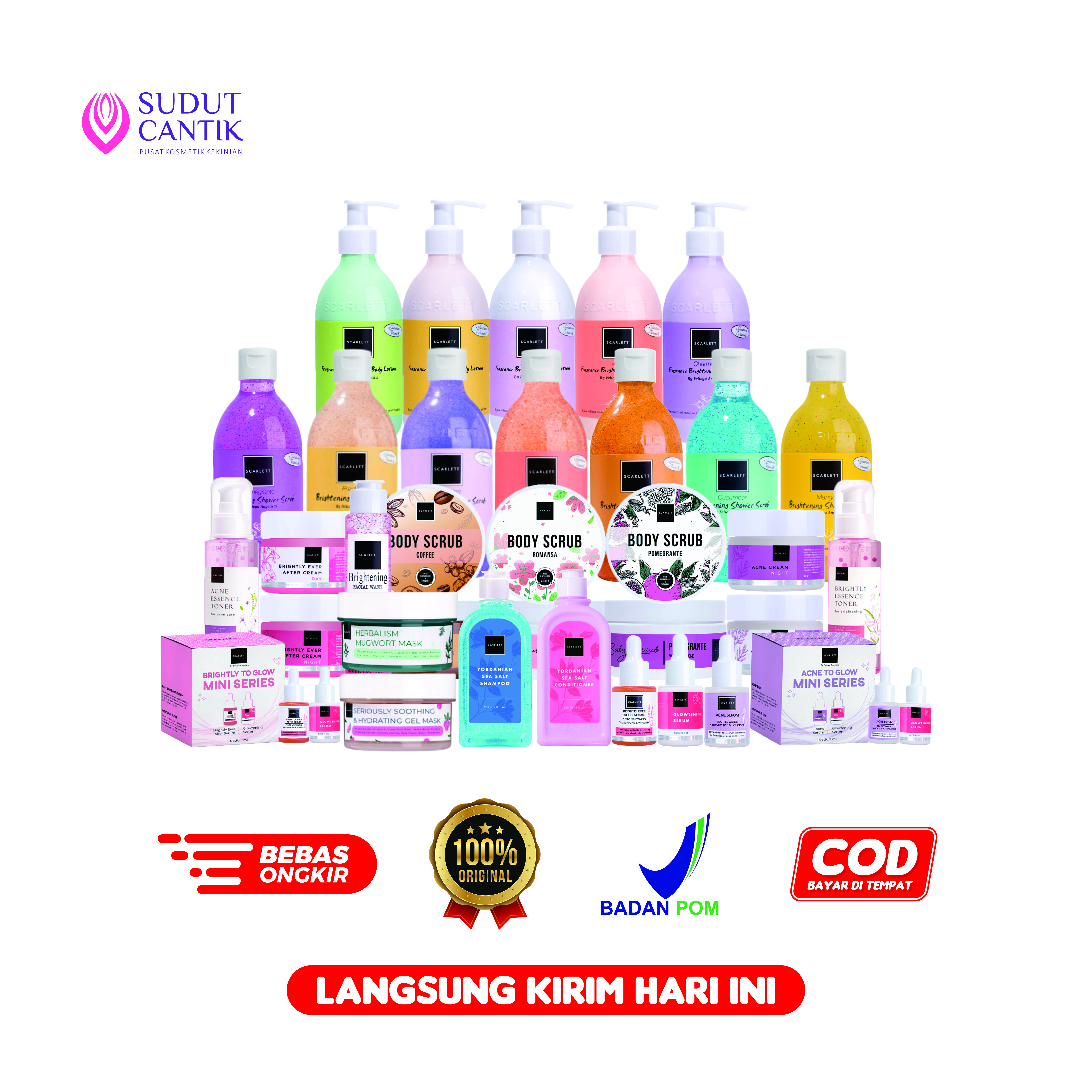 SCARLETT WHITENING ORIGINAL PAKET LENGKAP BY FELICYA ANGELISTA Coffee Facial Lotion Lulur