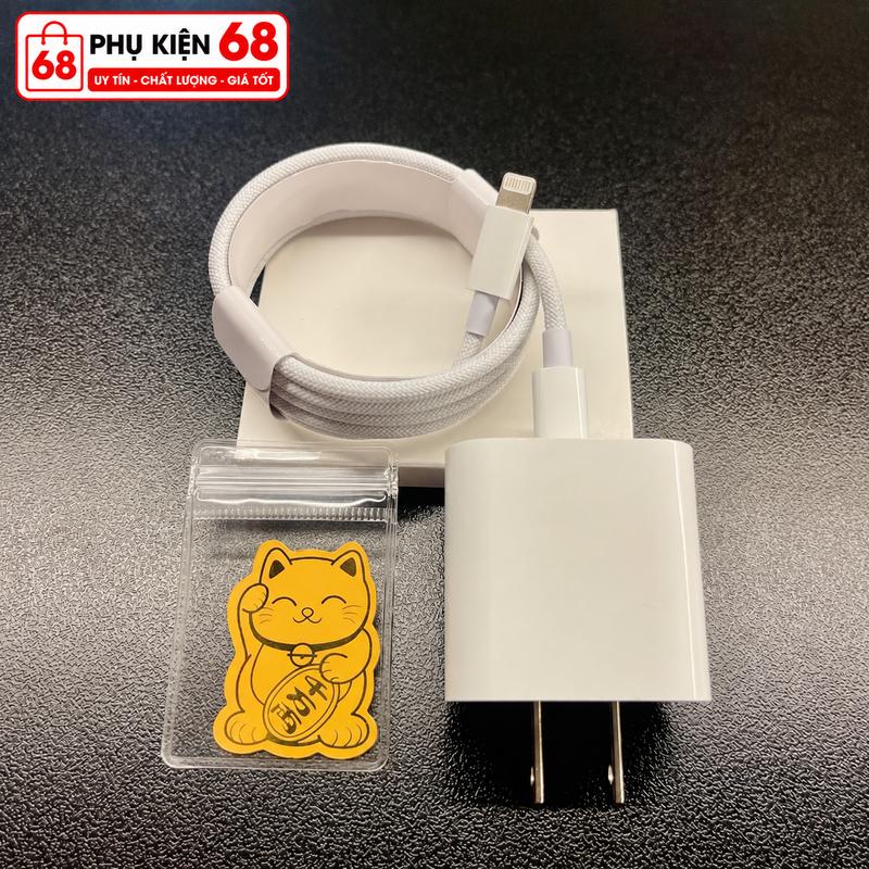 (BỘ CỦ DẸT DÂY DÙ CÓ HỘP) SẠC NHANH 20W GỒM CỦ VÀ CÁP SẠC DÀNH CHO I.P 5,6,7 ĐẾN 14PRM , BH 12 THÁNG, KÈM MÈO THẦN TÀI
