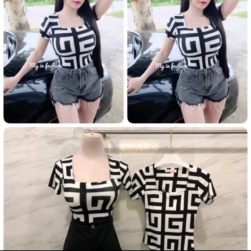 atasan bodysuit lengan pendek cotton strach halus wanita 2