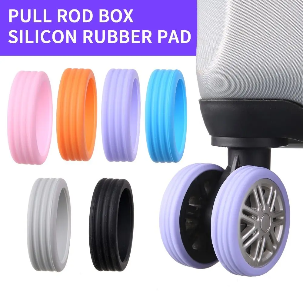 4/8PCS/Set Portable Silicone Luggage Wheels Protector Suitcase Parts Axles with Silent Sound Suitcase Wheels Protection Cover Noise Wheels Guard Cover Accessories Reduce Wheel Wear Travel Luggage Caster shoes Luggage Accessories