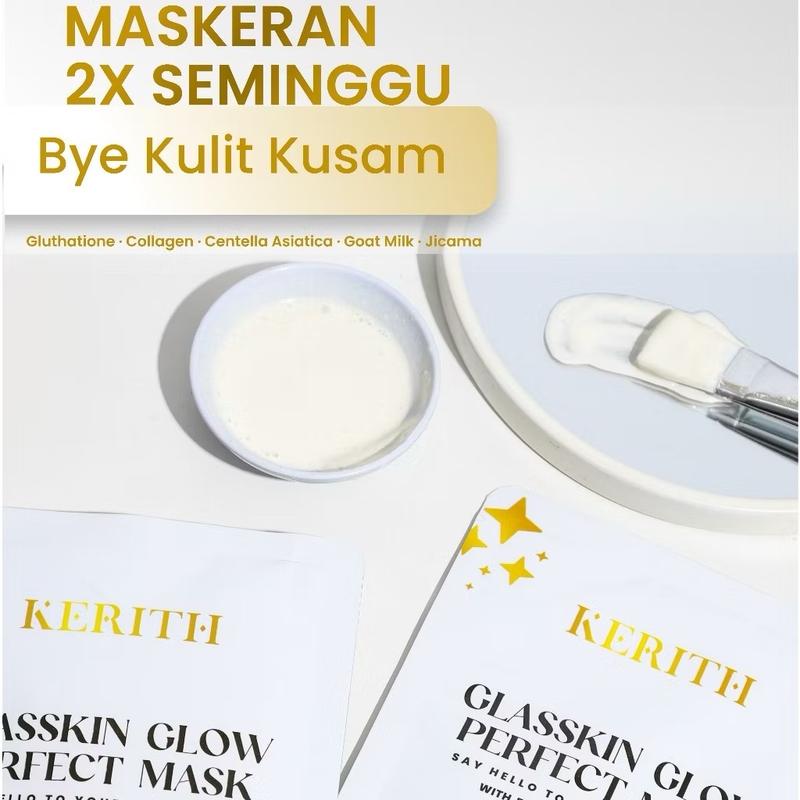 ￼Glasskin Glow Perfect Mask by Kerith masker tone up pencerah wajah menghaluskan Wash Off Mask 2