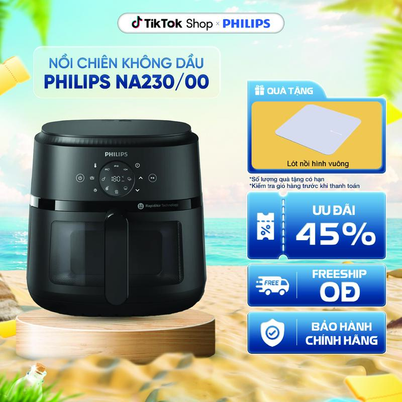 Nồi chiên không dầu Philips NA230/00 6.2 lít |1700W | Cửa Sổ Kính, - Hàng Chính…
