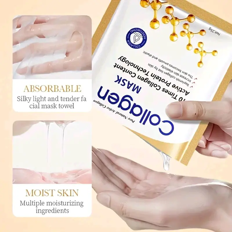 10 pcs Masker collage. wajah Korea SADOER whitening sheet mask perawatan wajah Glowing anti komedo Wanita Aging Hitam Mencerahkan 3