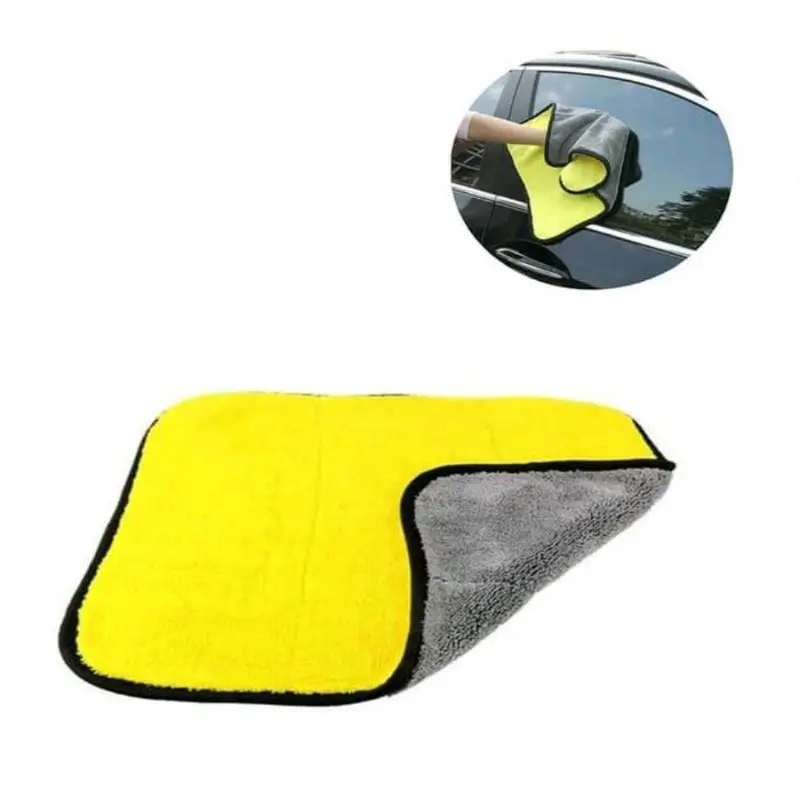 Kain Lap Mobil Microfiber 30x30 kuning Abu Car cloth Universal Serba Bisa 1
